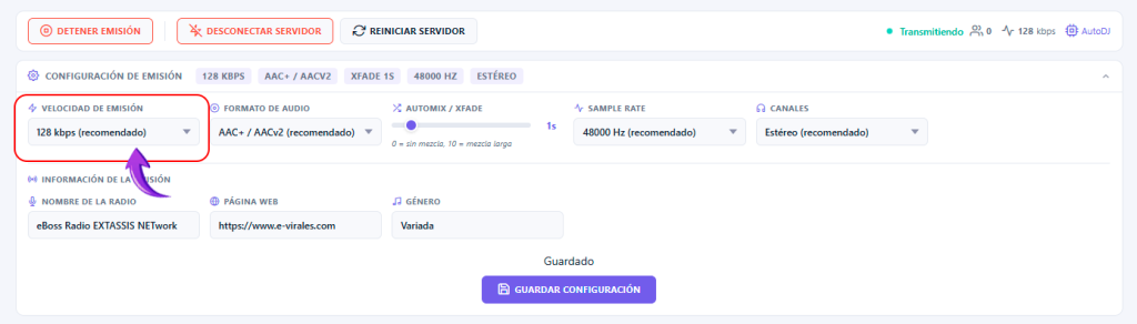 Cómo configurar y empezar la emisión en e-Boss Radio