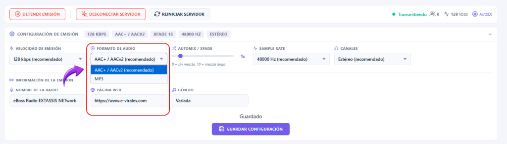 Cómo configurar y empezar la emisión en e-Boss Radio