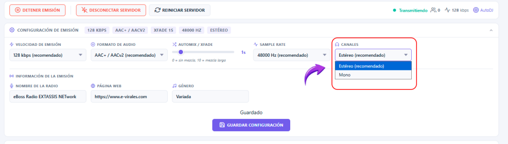 Cómo configurar y empezar la emisión en e-Boss Radio