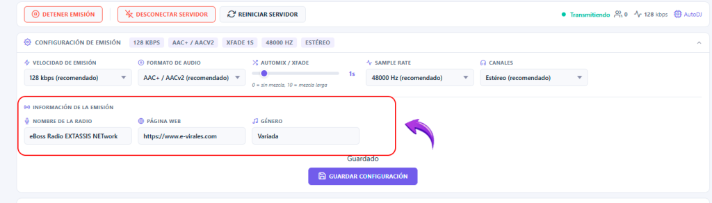 Cómo configurar y empezar la emisión en e-Boss Radio