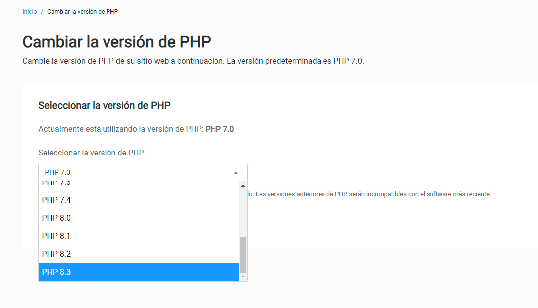 ¿Cómo cambiar la versión de PHP? • EXTASSIS NETwork Tutoriales