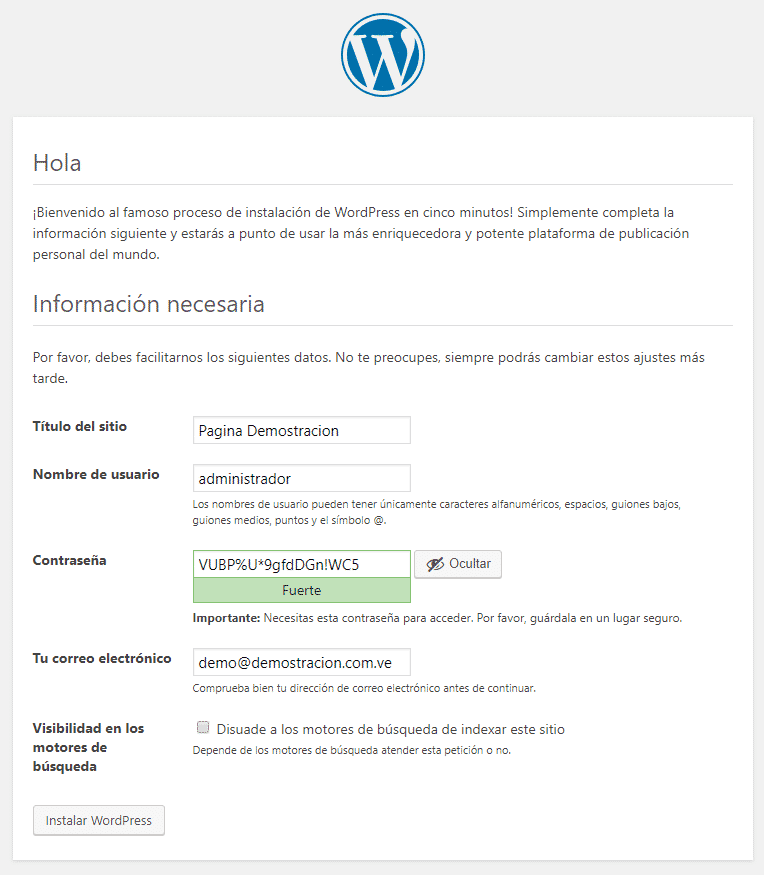Cómo instalar WordPress